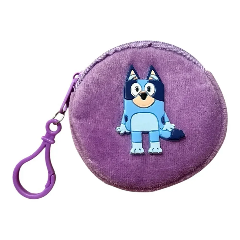 Bluey Purple Plush Coin Purse With Keychain